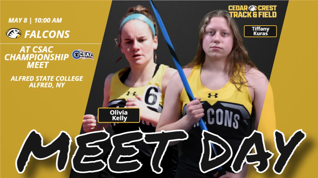 CCCFalcons's tweet photo. 🏃‍♀️#MEETDAY🏃‍♀️

@cedarcrest_xctf at CSAC Championship Meet (Day Two - at Alfred State College) - 10:00 a.m.

📊📺: https://t.co/kehXl95DBb

#GoFalcons #SoarHigher #FalconFamily #d3tf https://t.co/cB9c9p7a58