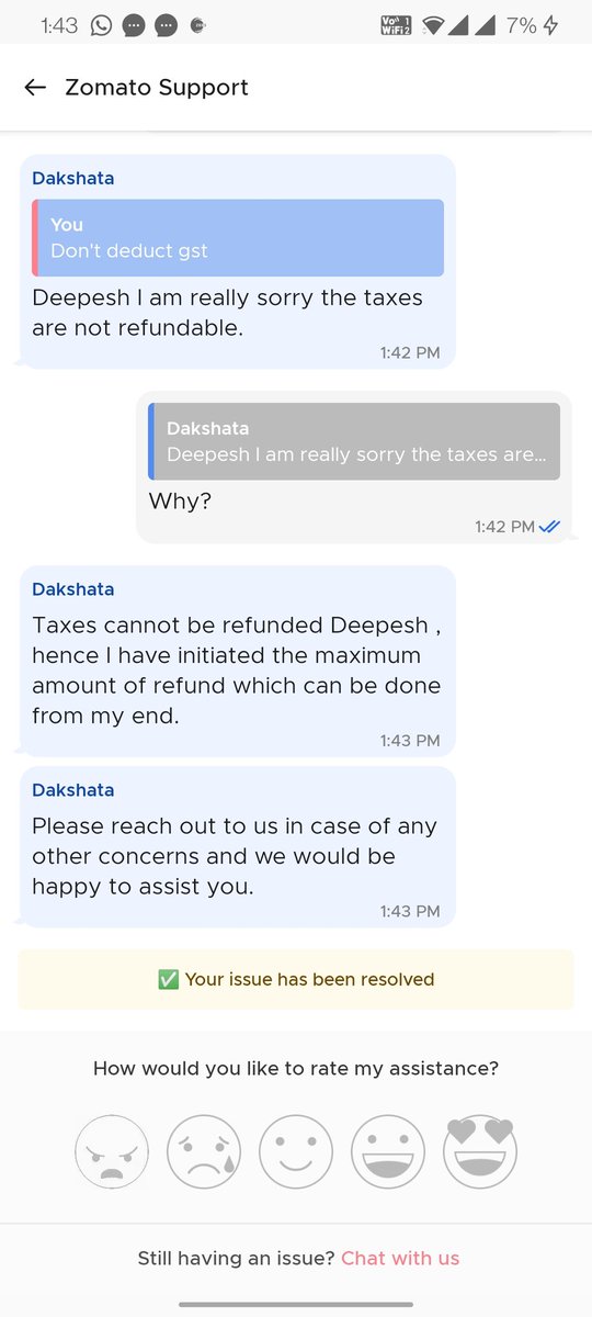 Deepesh26ster's tweet photo. @zomato does not refund the tax amount for a order to be refunded. 
Where is the money going when I didn't get the item ordered and the order is cancelled?
@RBI @SEBI_India @deepigoyal 
Is it a new scam in town? @DelhiPolice https://t.co/hPIUi7WqBn