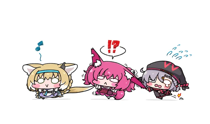 仲良し三人で尻尾電車🦊🦊🪚
#アークナイツ #明日方舟 #Arknights 