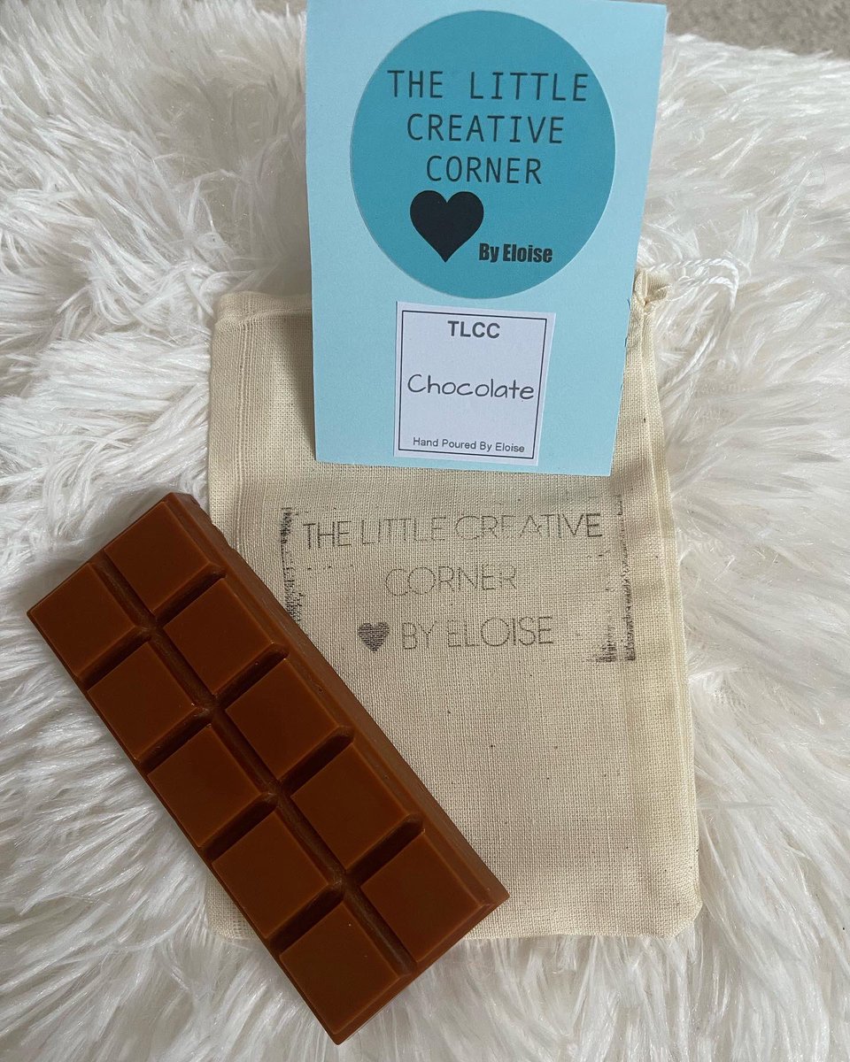 TLCC_byEloise's tweet photo. A chocolate snap bar🤎

Our snap bars are all hand poured, vegan friendly, animal cruelty free and they are made from soy wax. They are then presented in one of our 100% natural material cotton bags which are eco friendly and non-toxic!🤩

Snap bars are only £3
#snapbar #waxmelt https://t.co/BIEcdXDoFg