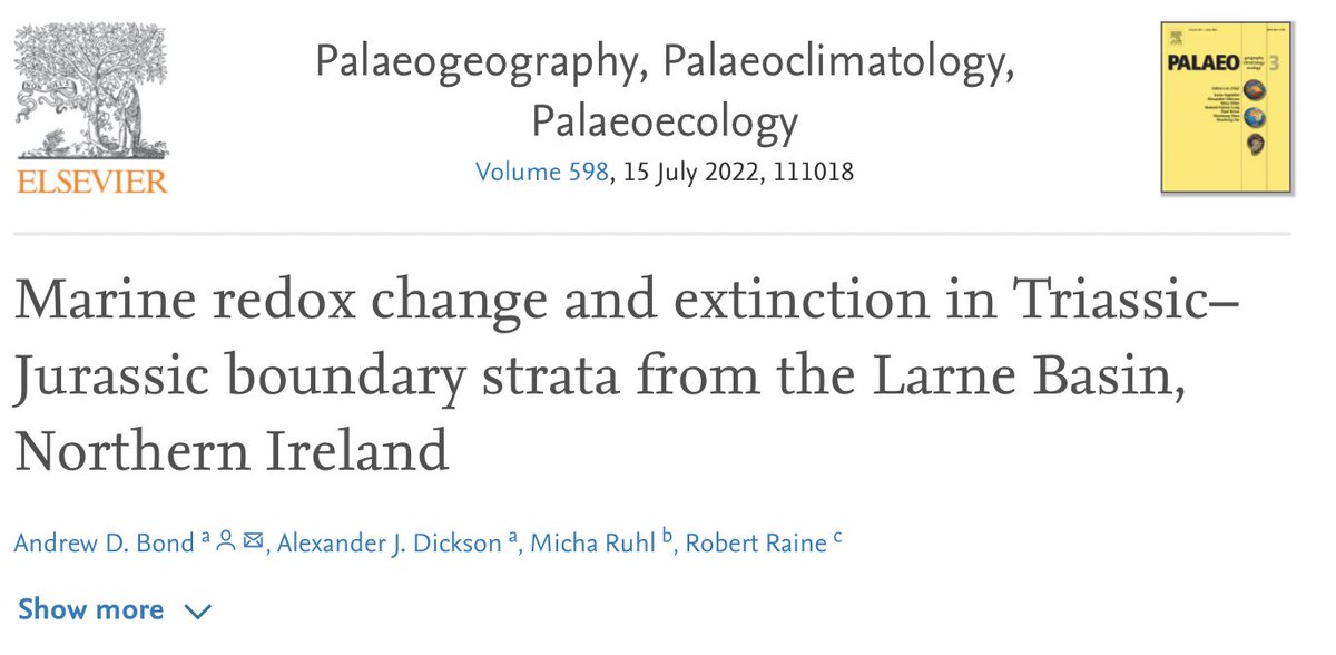 AndrewBond8's tweet photo. First PhD paper published and now available to view online. Our study makes a link between oxygenation of sedimentary pore waters and biodiversity of infaunal organisms within the Larne Basin during the Late Triassic. https://t.co/LJFVhoNyfy 
@London_NERC_DTP @RoyalHolloway https://t.co/DQD1Fr6SPs