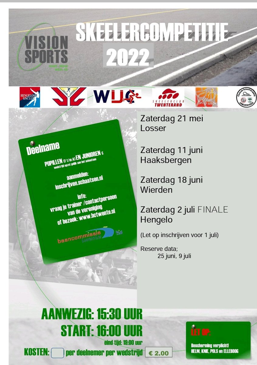 MarcoHesselink's tweet photo. Inschrijving voor #Visionsport competitie is geopend
https://t.co/4HWvIAxp29

@HengeloseIJC @bctwente 
#skeeleren @vision_sports https://t.co/voM9JBhulX