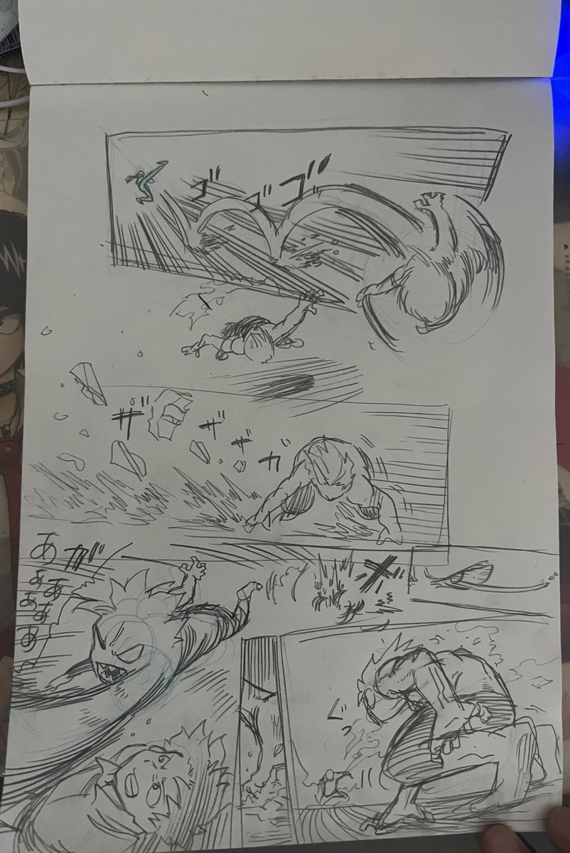 視線誘導練習用戦闘シーンラフ 