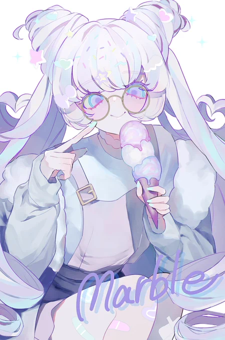 💙🤍💜 #イラスト #絵柄が好みって人にフォローされたい 