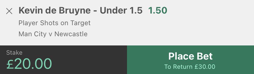 TheStatScout's tweet photo. Here’s todays FREE tip from our VIP page
Back both of the bets below, if De Bruyne has 2+ SoT you make £10, if not, you break even!
#matchedbetting #matchbet #betting https://t.co/BaDSAyy16C