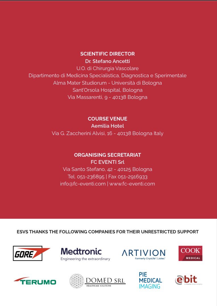 Six Days left for “EVST The Fundamentals of EVAR” Event to start! Looking forward to meet <a href="/EVST_ESVS/">European Vascular Surgeons in Training (EVST)</a> <a href="/ESVSmembership/">ESVS</a>  LIVE in Bologna <a href="/aemiliahotel/">Aemilia Hotel </a> for a 2 days hyper-intense simulation session. Take a look at the final program…