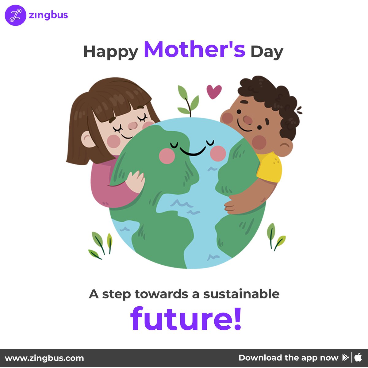 A Mother is patient, she is love, she is warmth, she is earth....
 This Mother's Day, zingbus × @climes.io brings you a platform to neutralize your carbon emissions. A go green  initiative for a better and sustainable future.
#mothersday #earthday #earth #mothersday2022