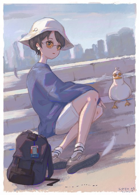 私服スバルと家鴨#プロテインザスバル #ホロライブ #イラスト 