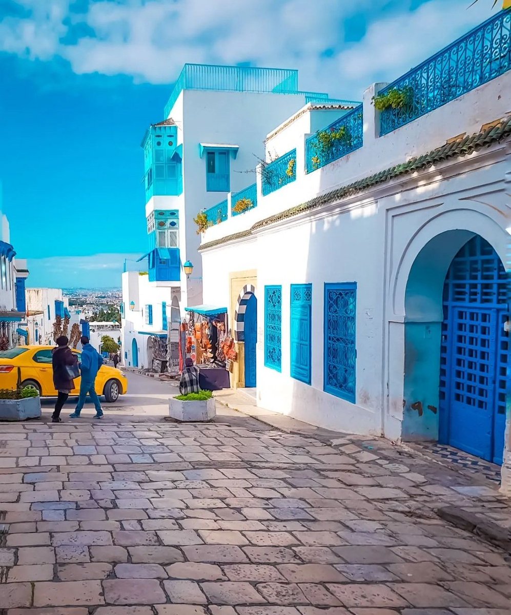 JueniAfrika's tweet photo. Tunisia 🇹🇳, the Northernmost country in Africa and a dream tourist hub to lose yourself in. Most of the buildings are painted blue and white which in traditional Islamic art suggest Light, Sea &amp; Sky. 

#Africa #Tunisia #visittunisia #tourafrica #africancity #modernafrican https://t.co/I7Mh63u5P6