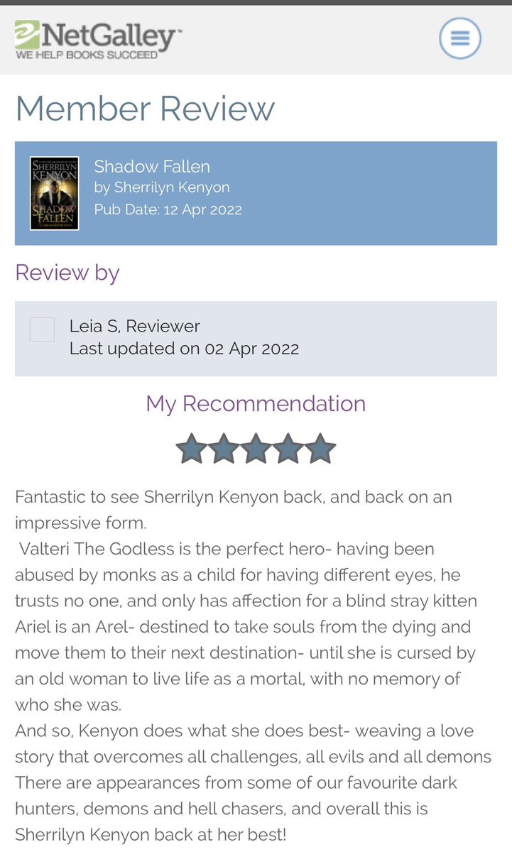 SHE’S BACK!!! 
<a href="/mysherrilyn/">Sherrilyn (Kenyon) McQueen</a> is back on her absolute best form with this fire 🔥 of a novel! How I have missed her hunters ♥️