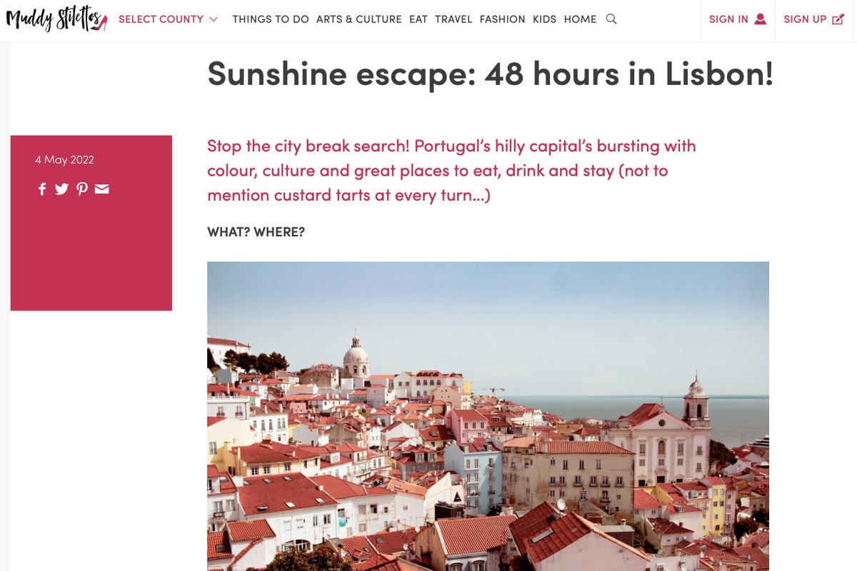 "Sunshine escape: 48 hours in Lisbon with <a href="/HoteisHeritage/">LisbonHeritageHotels</a>…  muddystilettos.co.uk/travel/oversea… <a href="/muddystiletto/">muddyHQ</a>”