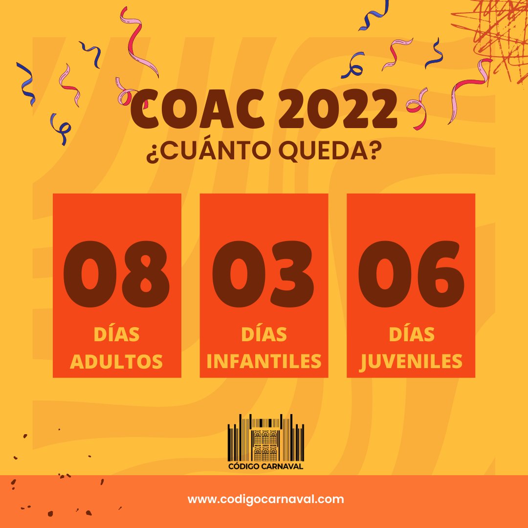 codigocarnaval's tweet photo. ¡Feliz domingo! Ya estoy escuchando a Eduardo Bablé de fondo. ¿Serán cosas mías? 😅
#COAC2022 #carnavaldecadiz #codigocarnaval https://t.co/kjFtMWXsuy