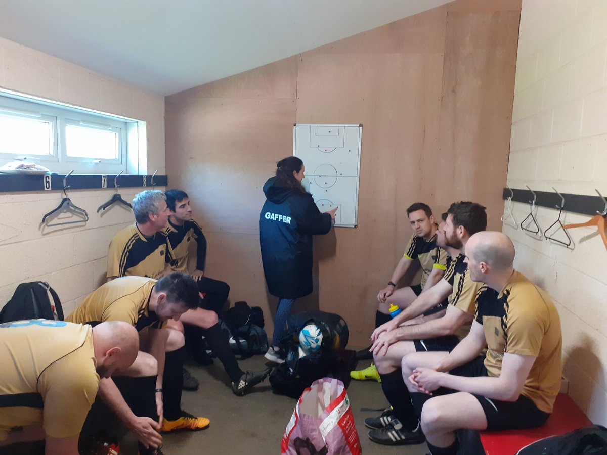 fc_hawkins's tweet photo. Manager @EmilyMBall sorting out the tactics before the game. https://t.co/nXykUvTP6E