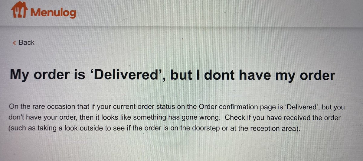 When your <a href="/Menulog/">menulog</a> order gets “delivered” without getting delivered and this is the help you receive on how to resolve the matter. Like seriously?