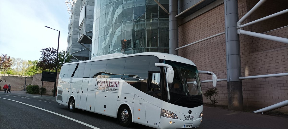 BackPageTravel's tweet photo. And we're off. Heading over to Manchester for @nufc game against @ManCity now on our way to our next pick-up at Washington Services. https://t.co/oaP1OxK5qU