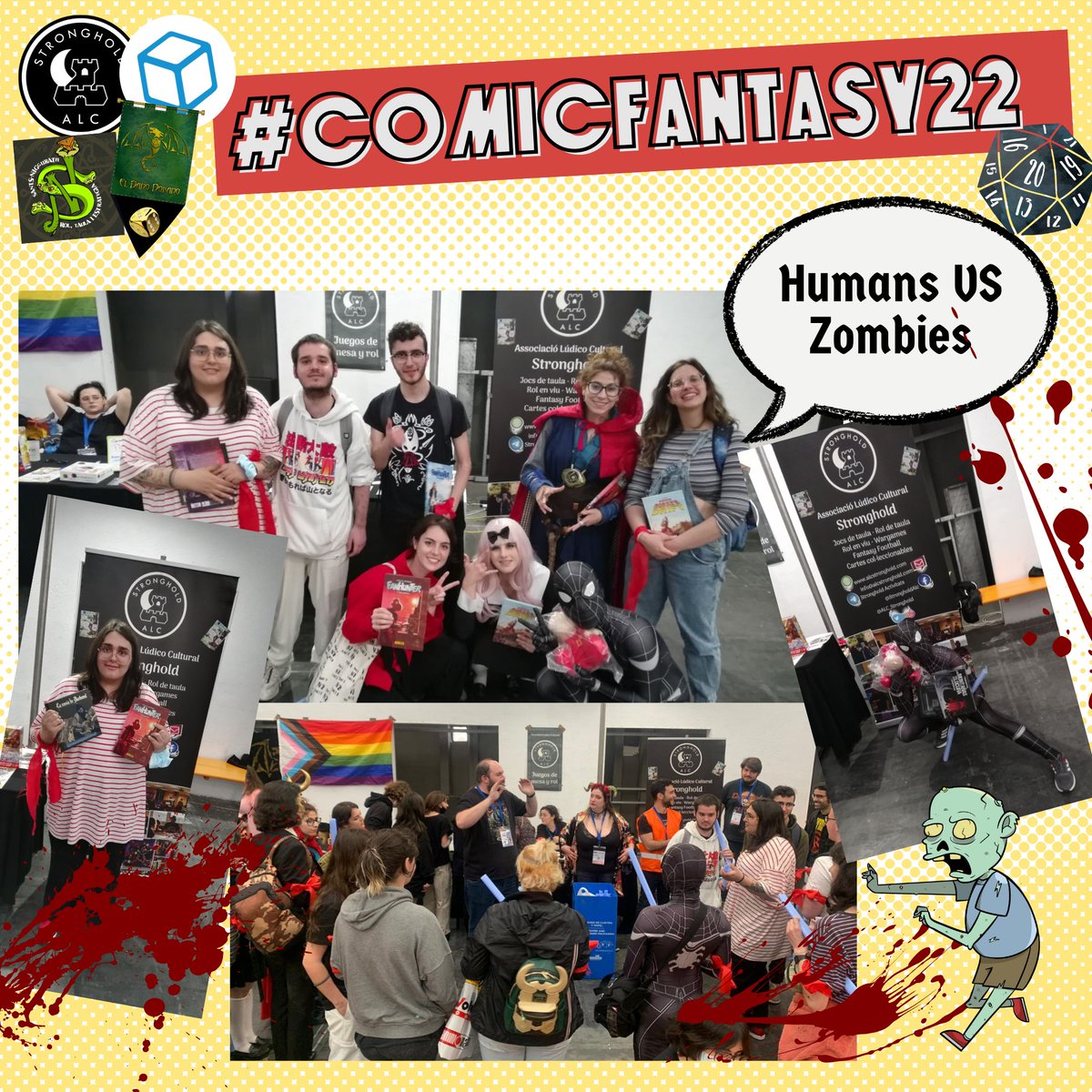 ALC_Stronghold's tweet photo. Ahir vem tenir PARTIDAZA de #HumansVSZombies al @COMIC_bcn amb una 50ena de participants! Foto de les finalistes, l'última humana viva i un spider-zombi que va arrasar amb tot! 🧟
L'any vinent més i millor!
Gràcies a @fanhunterworld i @celspinol per patrocinar-ho 💚 https://t.co/uuROXHXGIg