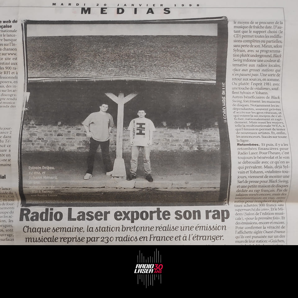 1998, notre émission Black Swing se diffuse en France sur 230 radios. Le journaliste et réalisateur @davduf (Un pays qui se tient sage) et le photographe Richard Dumas, viennent Guichen Pont-Réan pour @libe #30ansRadioLaser 🙏#hiphop @RadioLaser