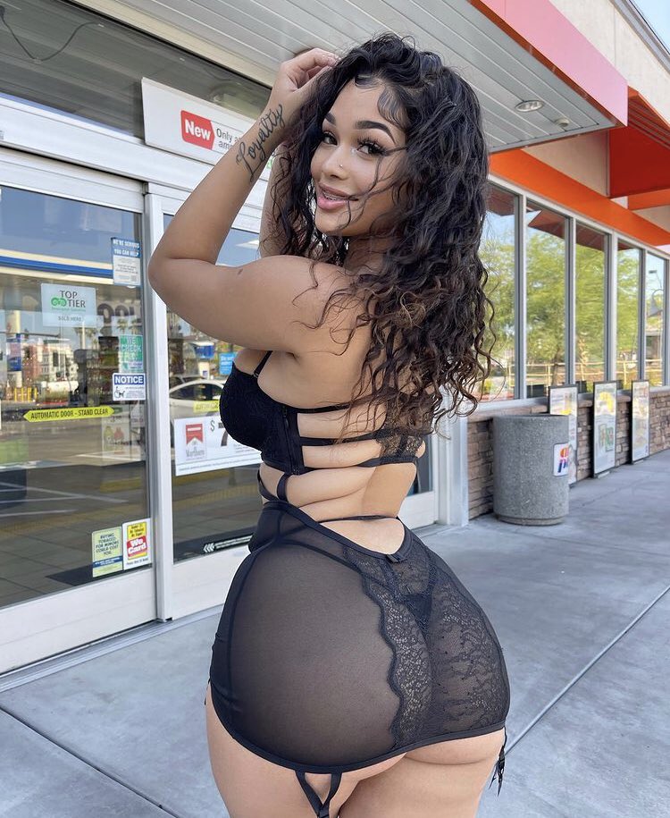 Slut showing her body off in public in see through clothing and her thongs  on full display for whoever walks by 🤤🤤🤤 can't believe she left the  house like this 😩😩