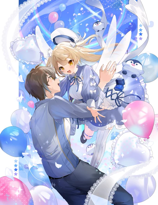 改めましてVtuber梔子りなちゃんのキービジュアル担当させて頂きました。
りなちゃんは全身のお姿も担当させて頂きます。
とても素敵なお二人ですのでよろしくお願い致します!

梔子りなちゃん(https://t.co/BnJnZXBMUu) 
梔子じん先生(https://t.co/vd7N0uDqn1) 
