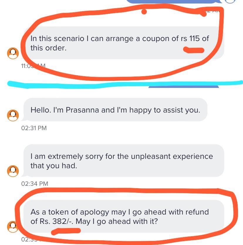 jincemp's tweet photo. @SwiggyCares these are different conversations I had with your cc exec on the same order. 1st person said I will get compensation of 115. Second person said its going to be 382. Current status is, someone on the call offers 100rs which is the maximum possible according 2 him https://t.co/lHMYTexdVT