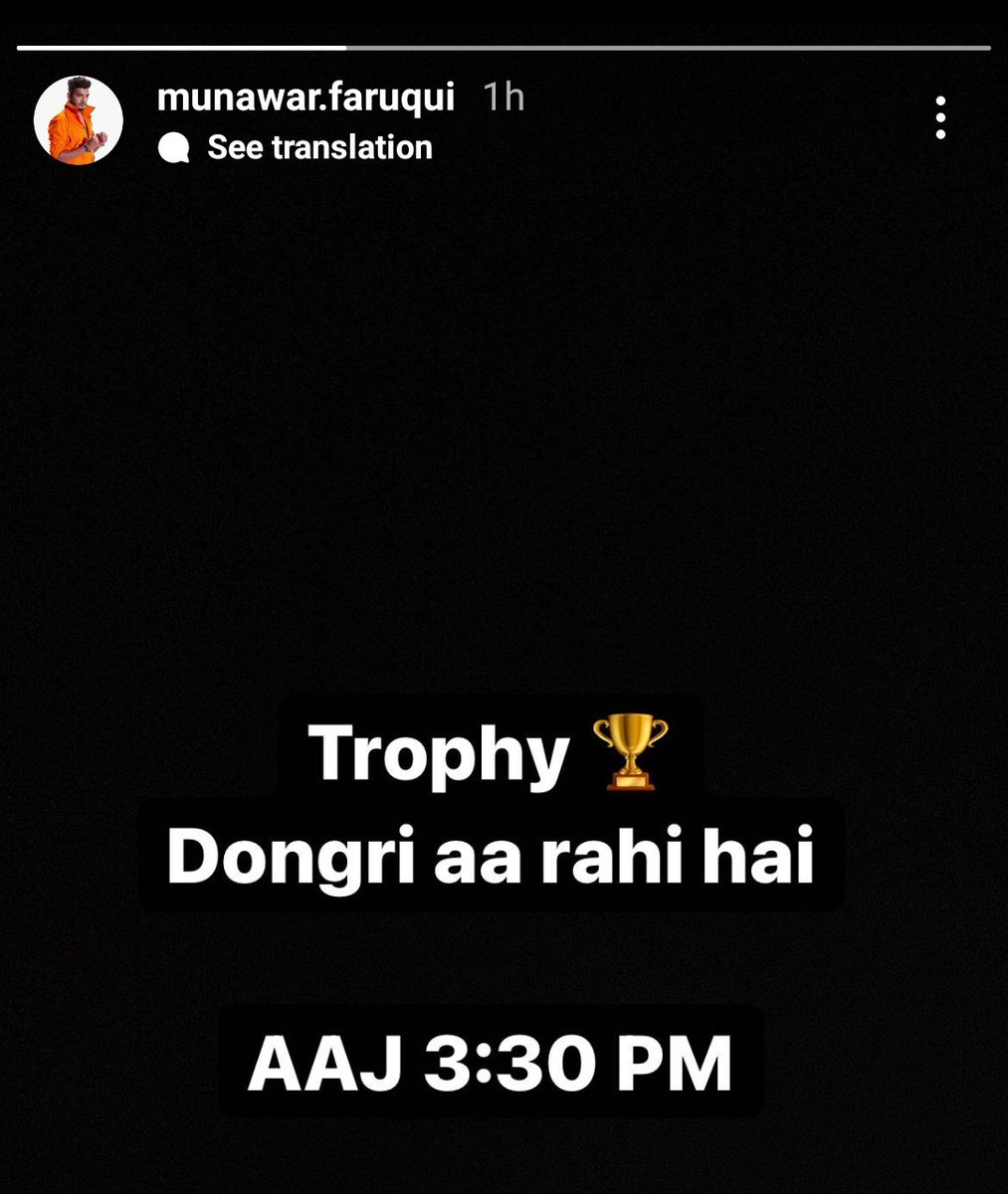 #MunawarFaruqui IG Story 👀

"BADASS WINNER MUNAWAR"