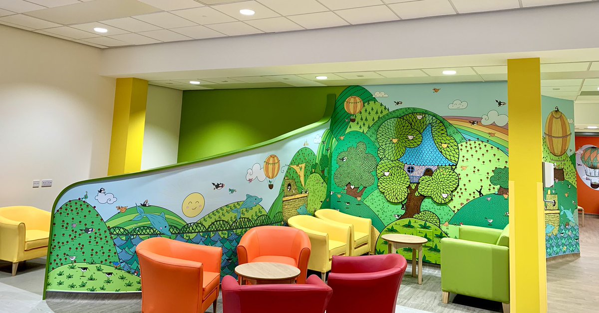 WhimSicALLusH's tweet photo. Opening tomorrow! The Children’s Theatre Suite at Tayside Children’s Hospital is going to be a game changer for so many children & young people.
Welcome to the reception & my Riverside Adventures mural. What an honour to be part of this incredible project!
#CTSProject #Dundee https://t.co/NXh6VGi3u5