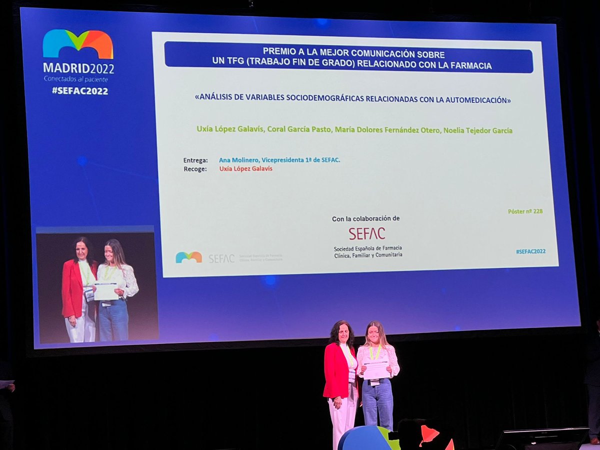 jjorgepoveda's tweet photo. ENHORABUENA a @ntejedorhotmail por los premios que han recibido sus grupos de trabajo sobre Comunicación de un TFG, y sobre SPFA de la EPOC en @Congreso_SEFAC @SEFAC_aldia #SEFAC2022 ! @RosaliaGozalo @paltozano @luisdepalacio @aguiros1 @ElisaGiraldoZ @BenaventDr @RX2006 @NtMcLcBc https://t.co/FatMdadRNL