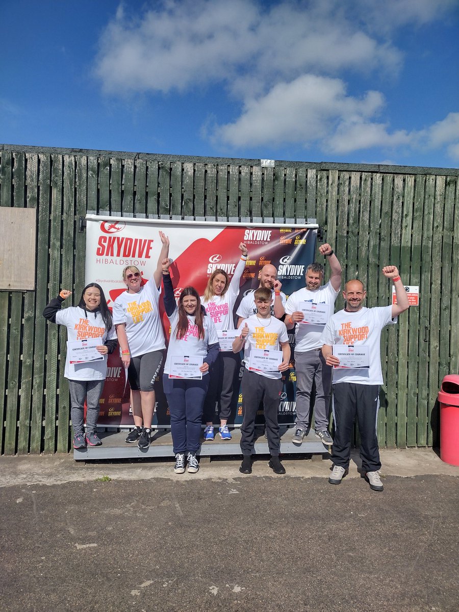 Sewell_Group's tweet photo. And they did it! Fantastic effort from the team today raising money for @TheKirkwood_UK @skydivehib 
#fundraising #skydive #TheKirkwood
Don't forget, you can still donate... https://t.co/IuIRjsAUqs https://t.co/wiJzwWCMVI