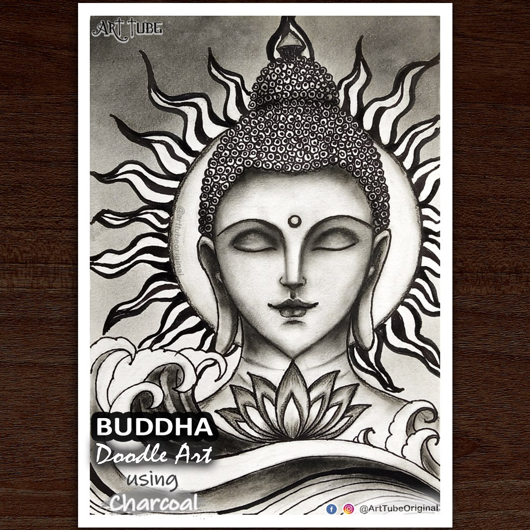 How to draw Mandala art of Lord Buddha | Buddha Purnima | Zentangle art | Doodle  art | Easy drawing - YouTube