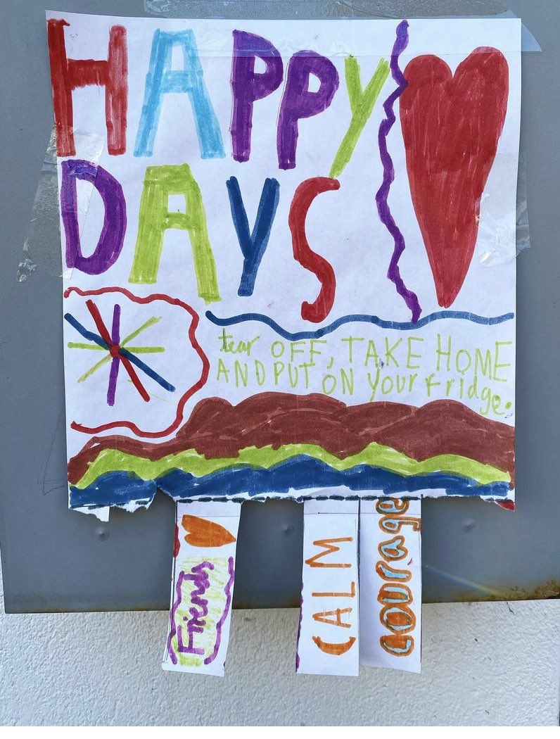 ⁦<a href="/TrafalgarJrs/">Trafalgar Junior School</a>⁩ - Take what you need. Ronnie’s street art ❤️ #courage #calm #friendship