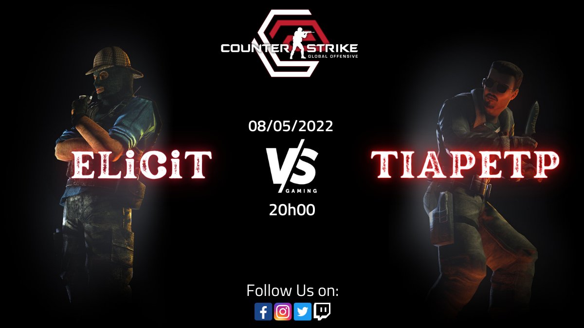 3licitesports's tweet photo. Tonight the guys take on #TiapeTP in the 2022 #VSGL. Good luck to both teams &amp; have fun.🔥

@VSGamingWorld

#csgo #elicit #elicitesports https://t.co/c2ERVQwisK