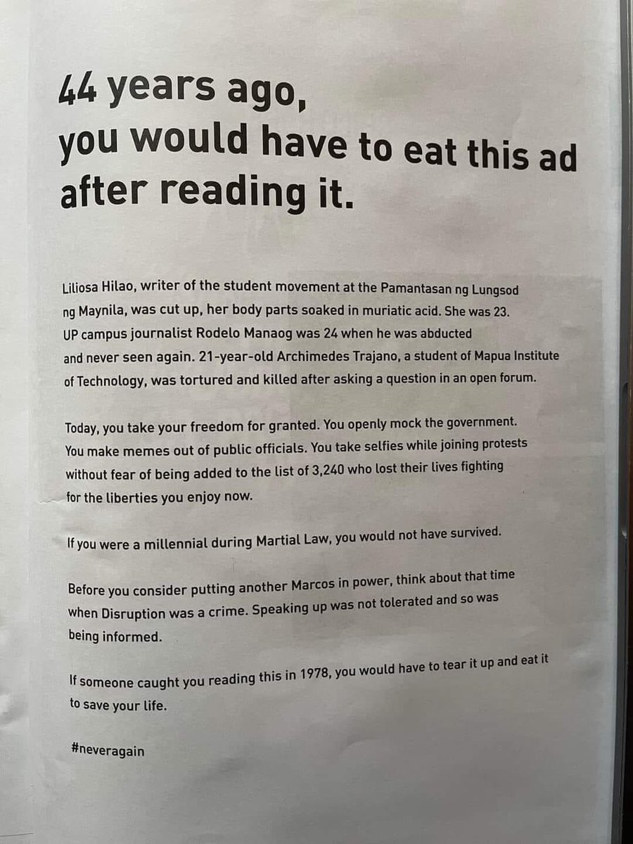 eicvsfascism's tweet photo. “If someone caught you reading this in 1978, you would have to tear it up and eat it to save your life.”

As we go to the polls tomorrow to vote, remember this.
#NeverAgain https://t.co/yDIcHfLJSh