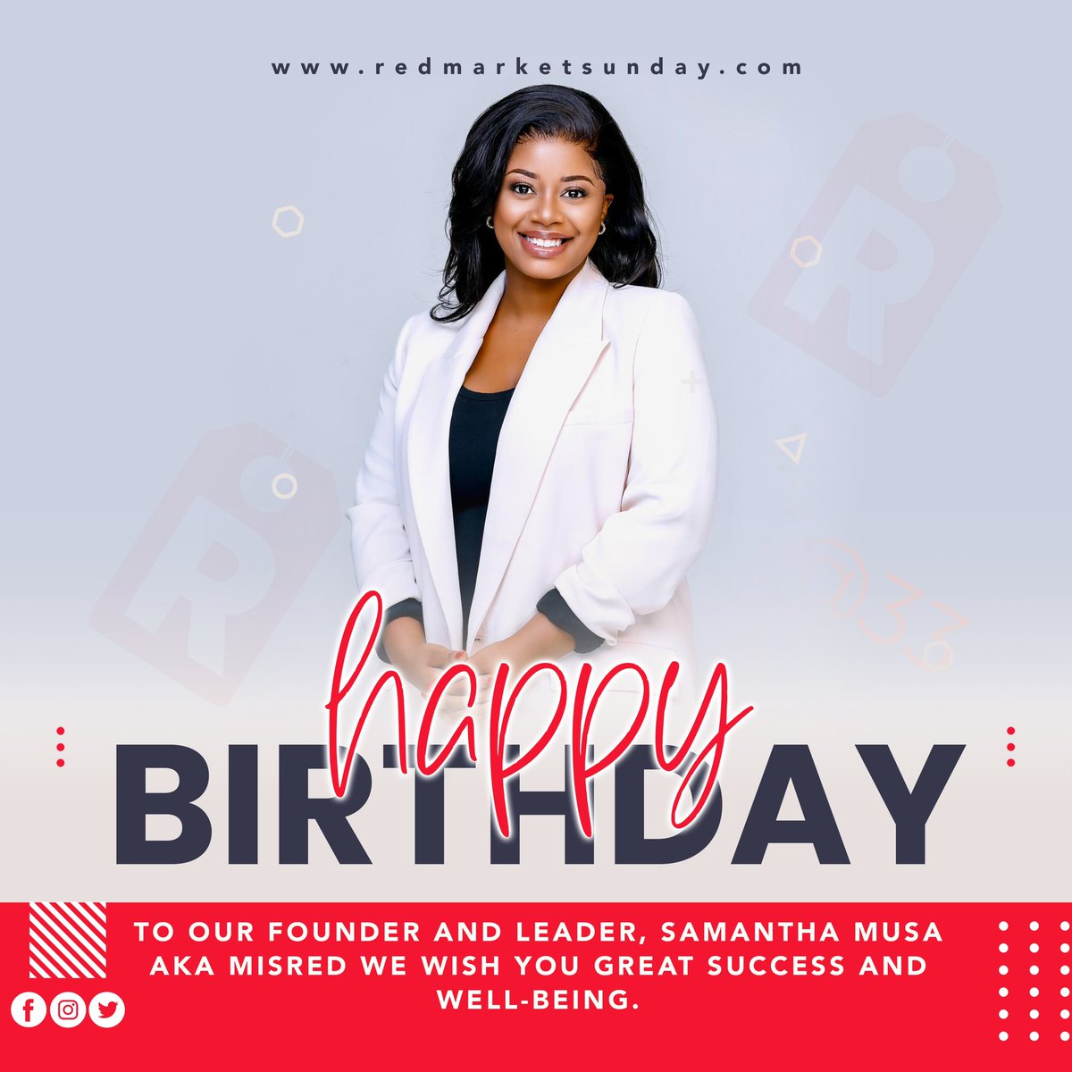 #redmarketsunday would like to take this moment to celebrate the birthday of our Founder <a href="/iMisred/">MISRED</a> who dedicated this special day of the week for her followers to network and sale for the past 3 and half years 🎈 Happy birthday 🎁🎈🎊