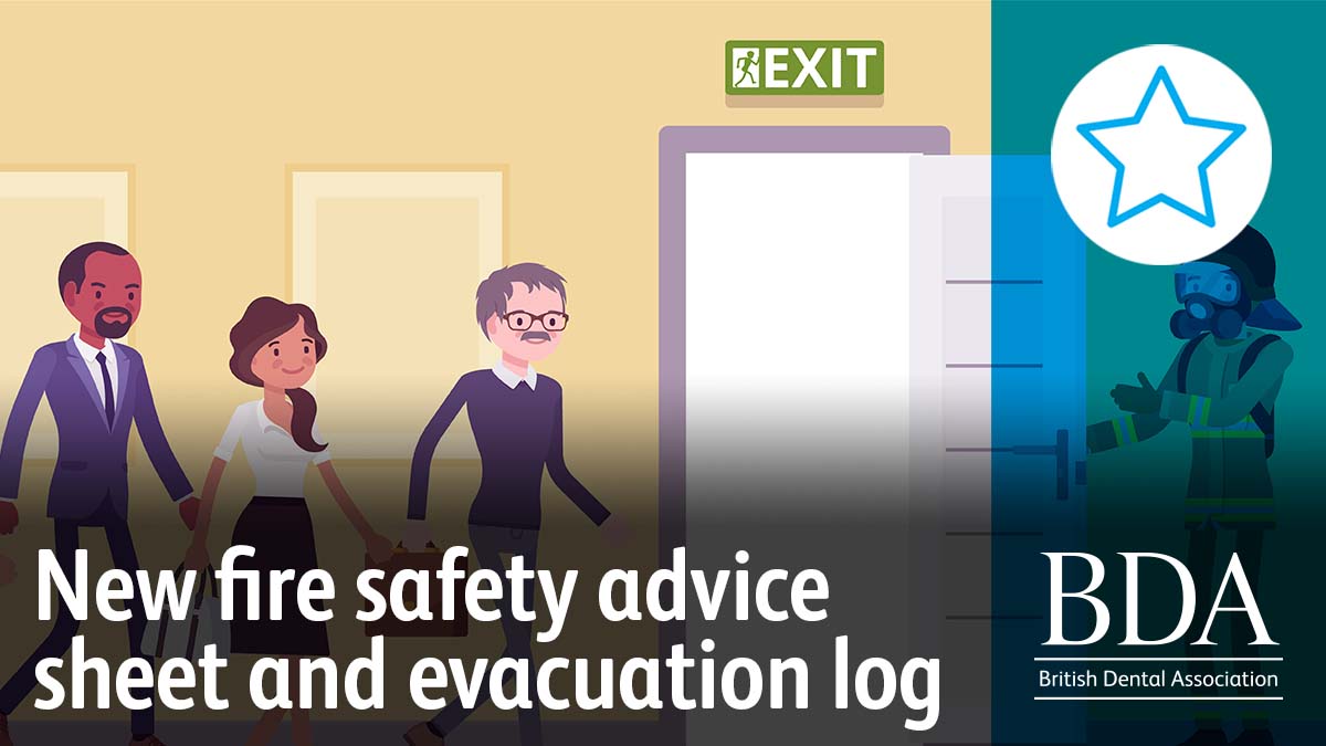 TheBDA's tweet photo. When did you last conduct an evacuation drill?

Keeping your premises, dental team, and patients safe is a priority.

#BDAGoodPractice members: we have created a fire safety advice sheet &amp; fire evacuation drill log exclusively for you.

Access them here: https://t.co/KrzIyULX2n https://t.co/DE18HW9YOw