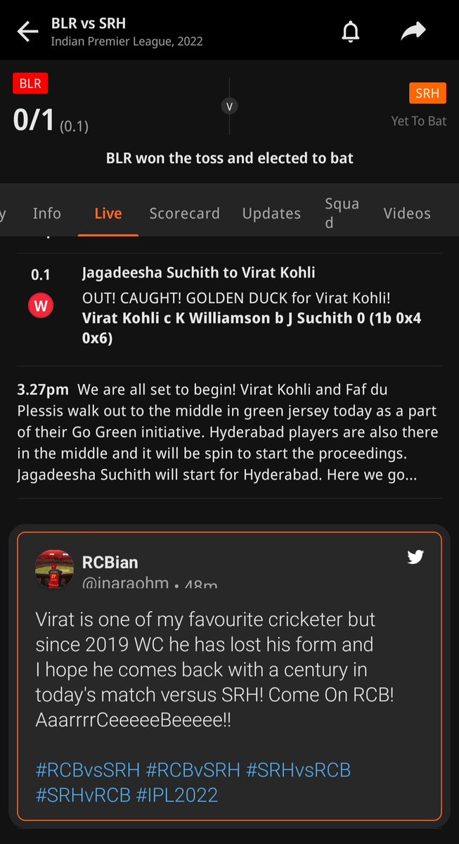 Siddhant2202's tweet photo. @inaraohm Ohh 🥺🥺
Try tweeting that "I hope so he come back with a duck" 
May be then he would score a century 

#RCBvSRH #ViratKohli𓃵 #ViratKohli #SRHvsRCB #IPL2022 #HappyBirthdayRohit #duck https://t.co/AwjZaik1AD