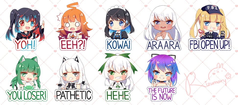 rizumary's tweet photo. Sticker commissions I did until last year 🎀
Thank you so much! ₍ᐢ.  ̫.ᐢ₎🌸

#Commission #Vtuber #VTuberEN #TwitchStreamers https://t.co/5sG40r4jML