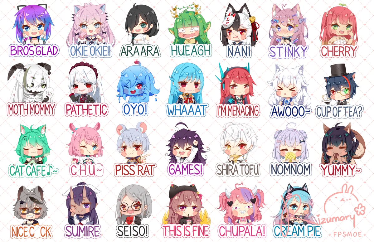 rizumary's tweet photo. Sticker commissions I did until last year 🎀
Thank you so much! ₍ᐢ.  ̫.ᐢ₎🌸

#Commission #Vtuber #VTuberEN #TwitchStreamers https://t.co/5sG40r4jML