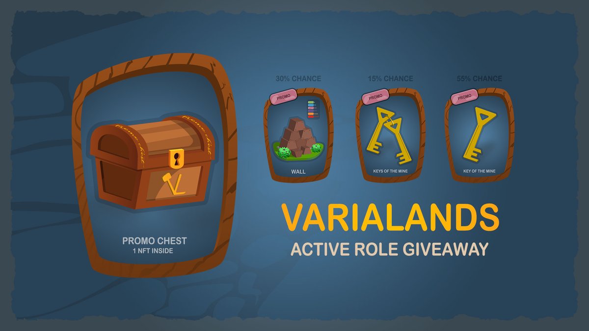 Hello, Valerians
We are giving away 25 active roles
Each active role members will get a free Promo Chest containing 1 valuable NFT.
Participate the giveaway via the link below. Make sure you have followed all the conditions to get more entries. 
givelab.com/varialands-act…

#giveaway