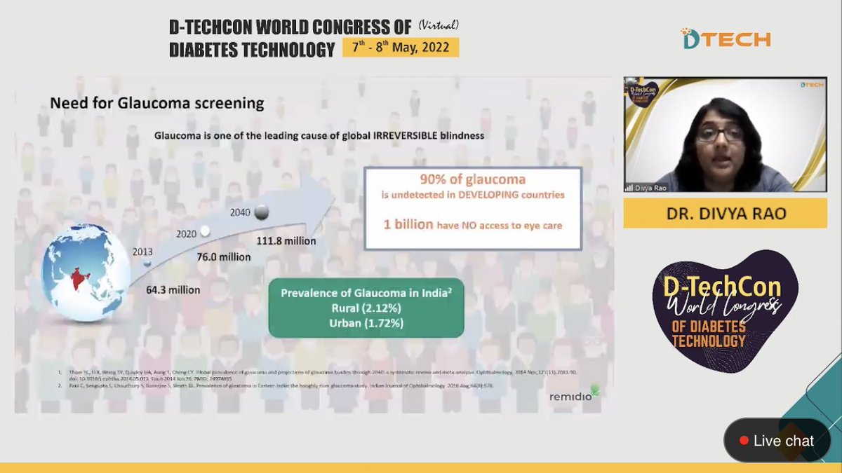 DTechCon's tweet photo. Dr. Divya Rao Talked at DtechCon2022 about Role of AI in diagnosing Glaucoma
Moderated By: Tushar Anil Sadhu
Chaired by: @dramitaol @dramisanghvi @startupindia
Attend Live: https://t.co/JCIjHVho63
#Dtech #DtechCon2022 #healthTech #StartupPavillion #diabetesSummit #healthcare https://t.co/bHXmiUxvFQ