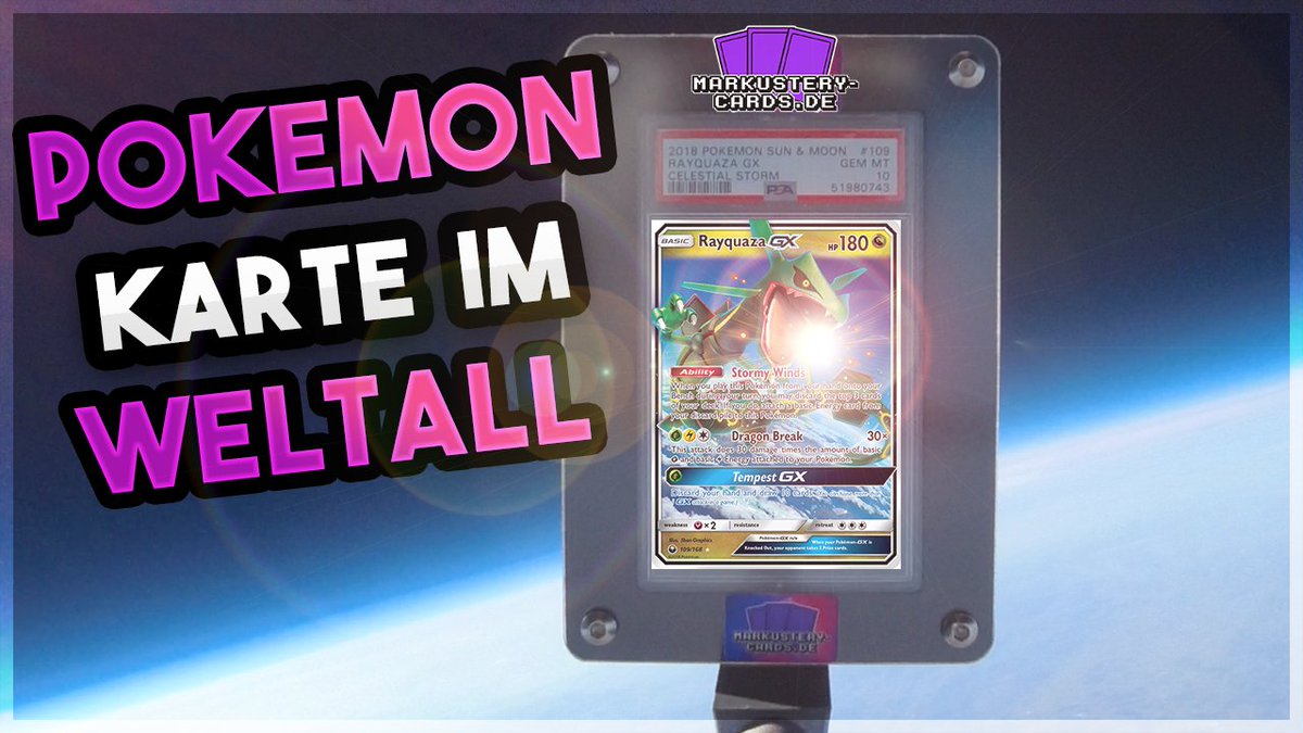 Markustery's tweet photo. Hey Pokemontrainer ✌
Ich habe diese Rayquaza Pokemon Karte richtung Weltall geschickt🚀 #raydrop 🐉
Ich würde mich sehr freuen wenn ihr es anschaut, liked und teilt.
Ist mein aufwenigstes Video ever 😅
📌https://t.co/z54xy7Irlx
#werbung #twitchde #pokemontcg @PokemonDEU https://t.co/YRnxH9fwWx