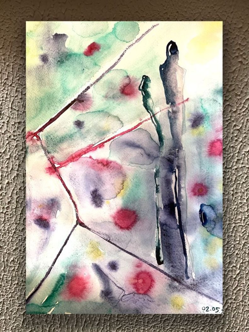 wejpu's tweet photo. 📌 «Waiting for the electric bus»

#traditionalart #watercolor #NFTCommunity #NFTartist #NFTfamily #NFT #artistsontwitter #art https://t.co/YGoAtbr4PO