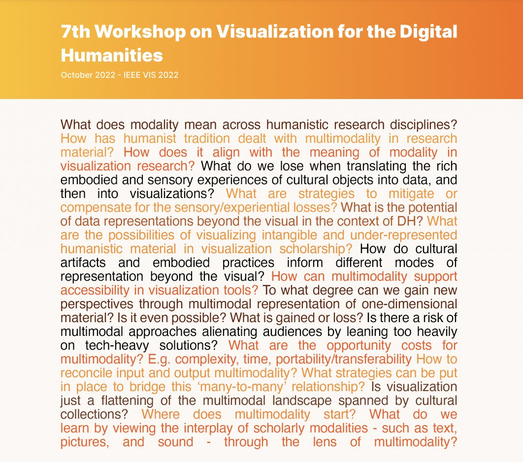 VIS4DH Workshop tweet media