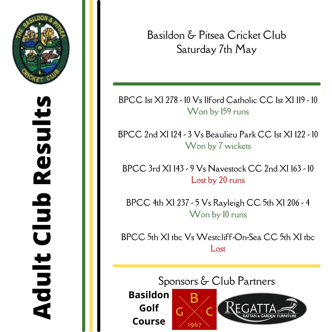 BandPCC's tweet photo. 🏏 Game week 1 - match results 🏏

A fantastic start to the season with the 1's, 2's &amp; 4's brining home the big W. 

#upthebas #cricket #essex #basilson #bpcc https://t.co/HRpSnS64T0