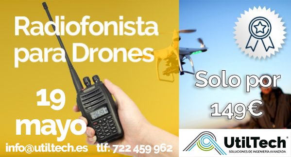 UtilTechCR's tweet photo. Nueva convocatoria de Calificación de Radiofonista para UAS, según normativa vigente.
Obligatorio para poder operar en espacios aéreos controlados. 

Más info:
info@utiltech.es
926920923
#utiltech
#dronbox 
#uaventerpriseproject https://t.co/pN923ThsZR