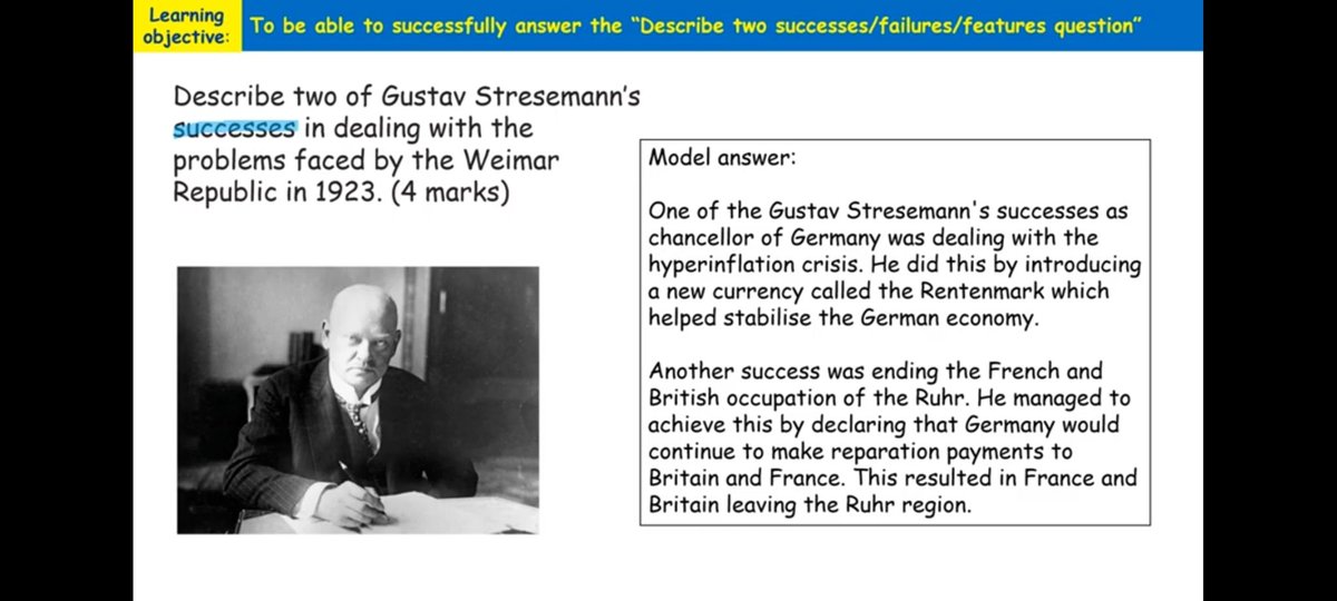 HistoryManley's tweet photo. Talking through model answers is such a straight forward way for students to recognise how to achieve a certain mark or level. Check out more of these on my channel https://t.co/VMnSpQDNJL https://t.co/nH6GPe8IKK