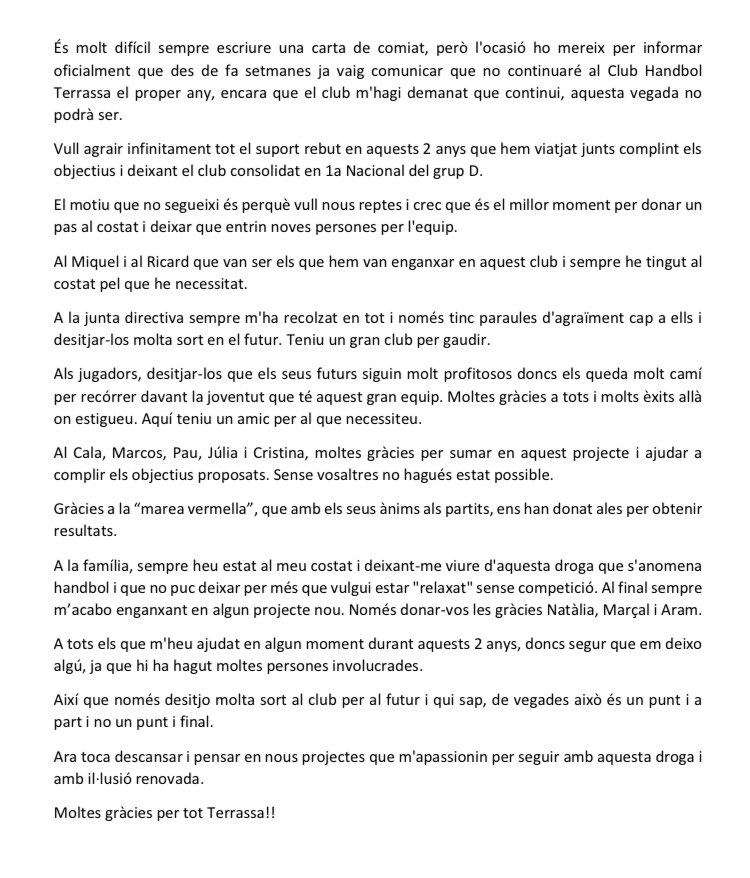 Moltes gràcies Club Handbol Terrassa!!