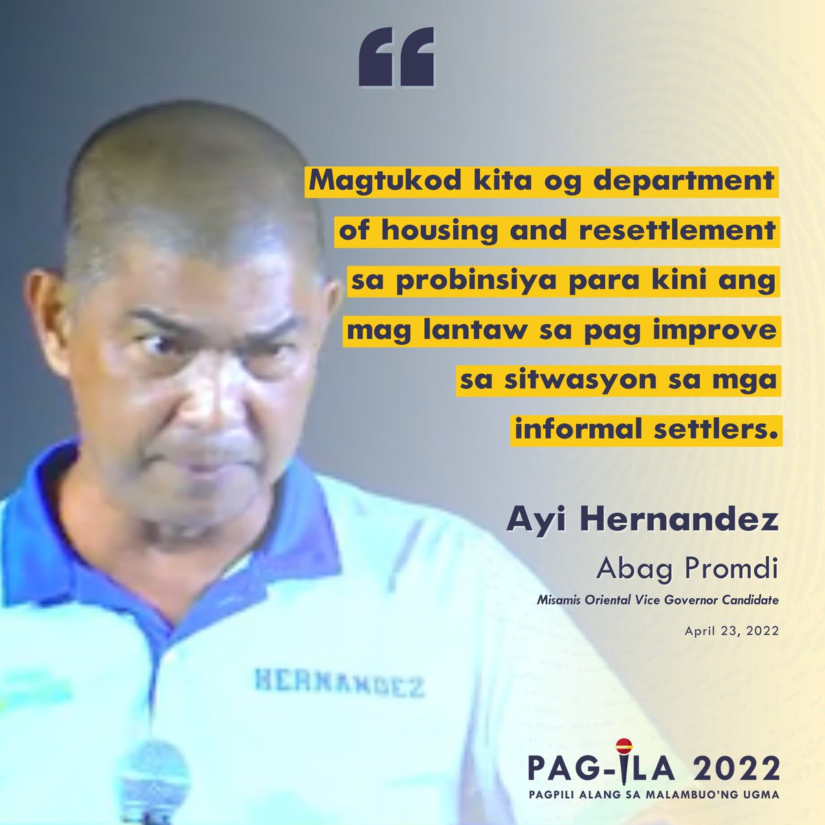 PagIla2022's tweet photo. Election day is fast approaching!

The candidates for the 𝐆𝐨𝐯𝐞𝐫𝐧𝐨𝐫 and 𝐕𝐢𝐜𝐞 𝐆𝐨𝐯𝐞𝐫𝐧𝐨𝐫 have their own agenda, platforms, and plans to make Misamis Oriental a more livable city. Read their statements below as they present to you their visions for our province. https://t.co/tpBi1yET6c