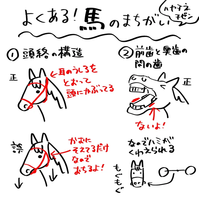 よく見る馬の間違い
牧場生まれの漫画家より 