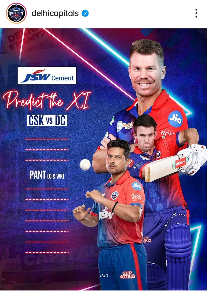 Saravan54387286's tweet photo. @DelhiCapitals @DelhiCapitals @ShaneRWatson33 @RickyPonting @imAagarkar @jameshohmann @RishabhPant17
try this 11
1)warnar
2)ks barath 
3)prithivi shaw or aswin hebber
4)marsh
5)rishap pant
6)roman powell 
7)axar patel
8)kalil ahamad
9)northoje
10)shardull thakur
11)kuldeep yadev https://t.co/fHrXxukmIc