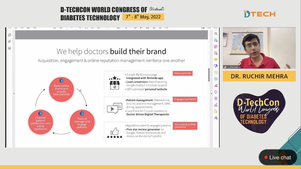 DTechCon's tweet photo. Dr. Ruchir Mehra Talked at DtechCon2022 about Helping Doctors grow online and provide data driven patient care
Moderated By: Tushar Anil Sadhu
Chaired by:-@dramitaol @dramisanghvi @remedoapp
Attend Live: https://t.co/JCIjHVho63
#Dtech #DtechCon2022 https://t.co/HTtpwi0S8t